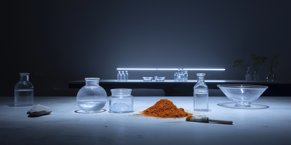 Natural pigment samples on synthetic skin